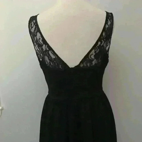 Aqua Black Dress with Lace Bodice Size M - Picture 3 of 8